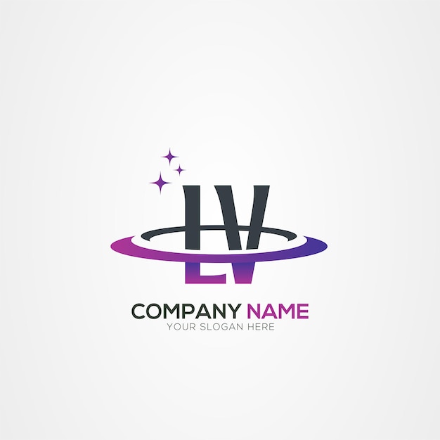 Diseño del logotipo espacial moderno de la letra LV VL Planet con elementos vectoriales creativos