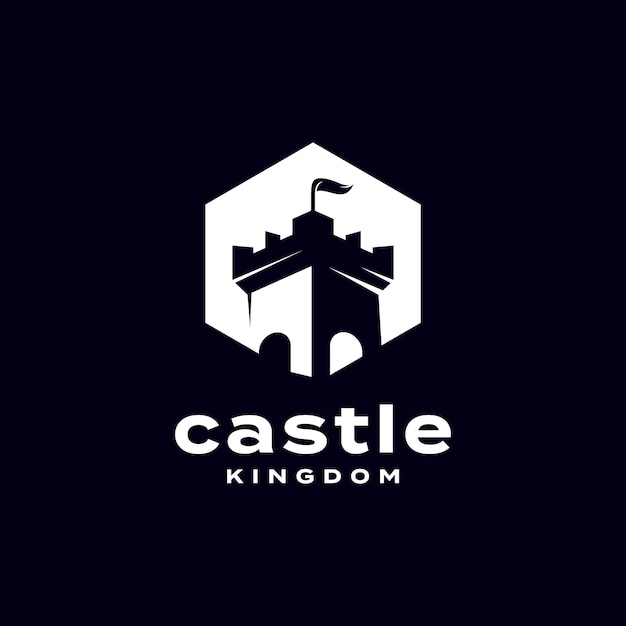 Diseño de logotipo de espacio negativo de Castle Kingdom