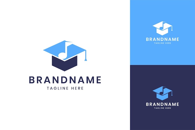 Diseño de logotipo de espacio negativo de educación musical.