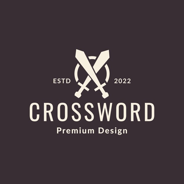 Diseño de logotipo de espadas cruzadas de forma simple símbolo gráfico vectorial icono ilustración idea creativa