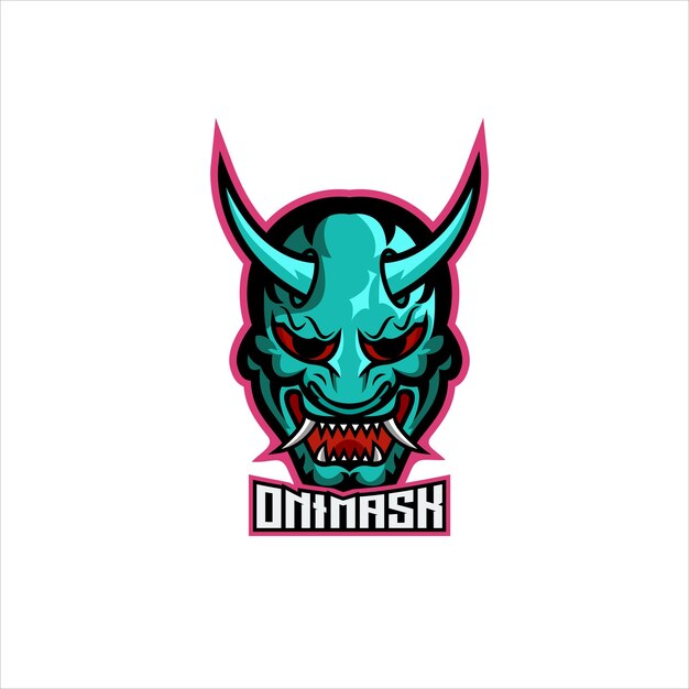 Diseño de logotipo de esport de máscara oni