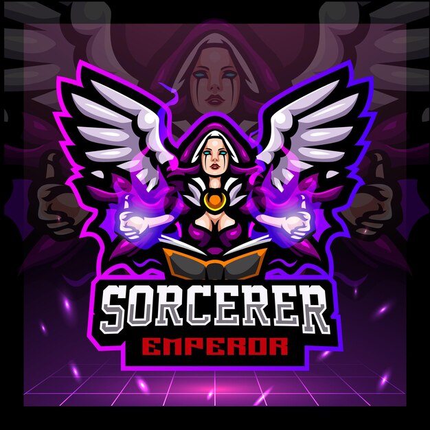 Diseño de logotipo de esport de mascota brujo
