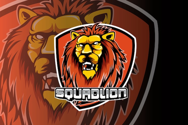 Diseño de logotipo de esport de mascota de cabeza de león