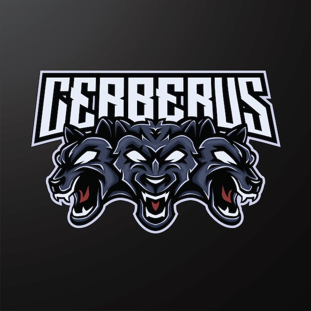 Diseño de logotipo de esport de la mascota de cerberus