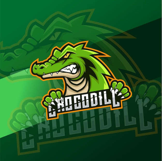 diseño de logotipo de esport mascota de cocodrilo