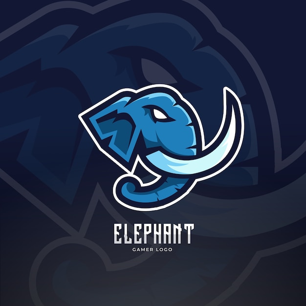 Diseño de logotipo de esport de mascota de elefante