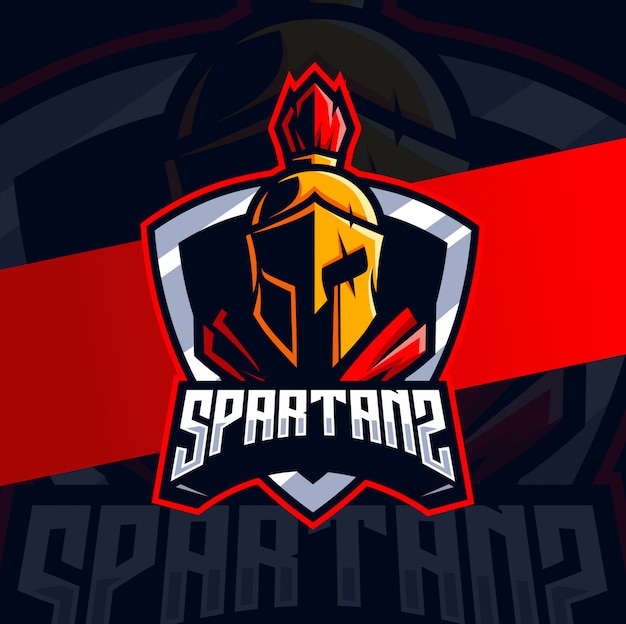 Diseño de logotipo de esport mascota espartana