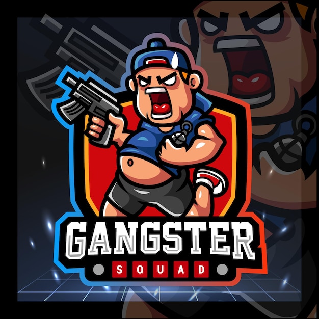Diseño de logotipo de esport de mascota gángster