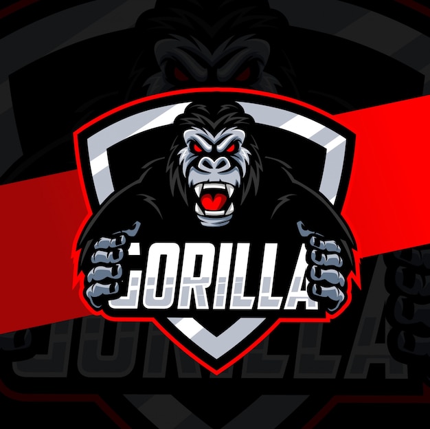 diseño de logotipo de esport mascota gorila