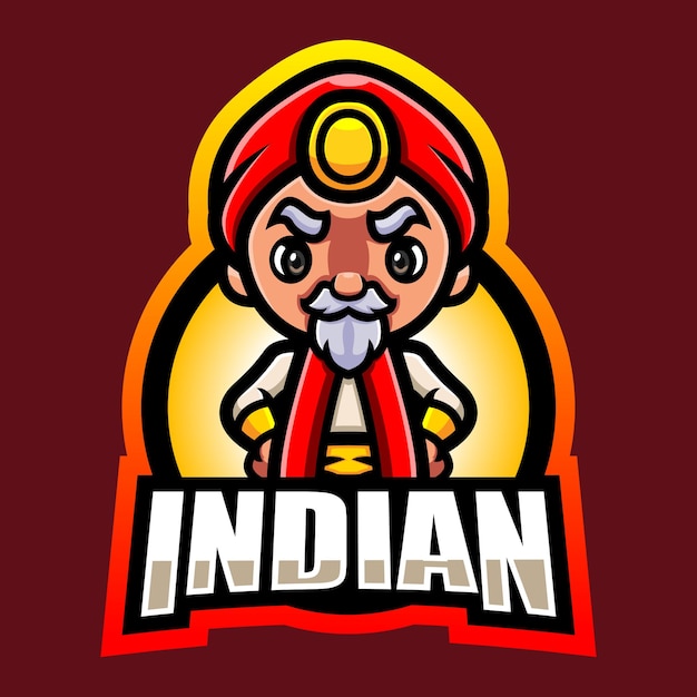 Diseño de logotipo de esport de mascota india