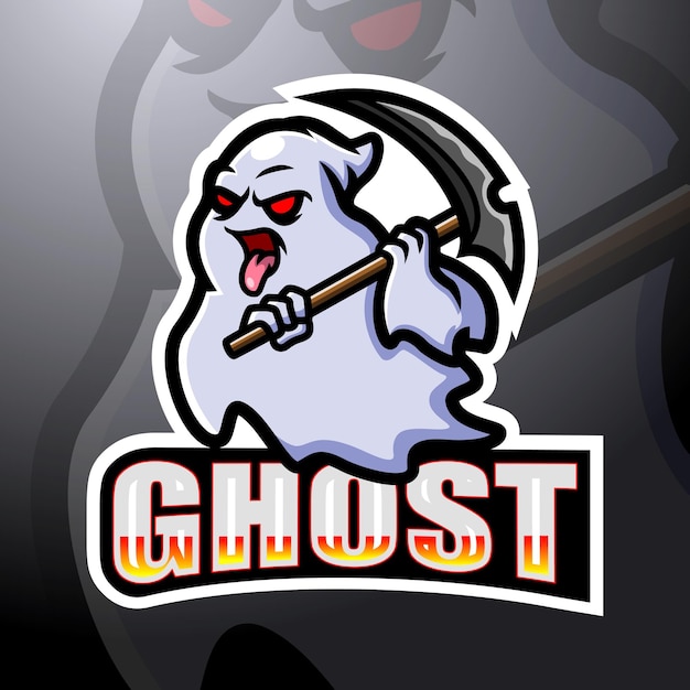 Diseño de logotipo de esport de mascota de juego fantasma