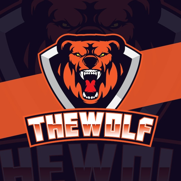 diseño de logotipo de esport de mascota de lobo para juegos y deportes de lobo