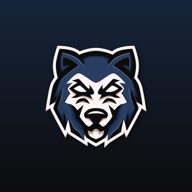 Diseño de logotipo de esport de mascota lobo