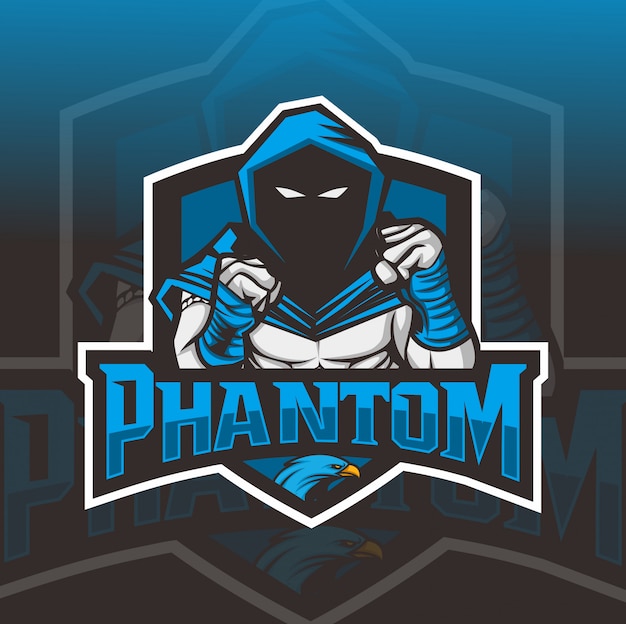 Diseño de logotipo de esport mascota de luchador