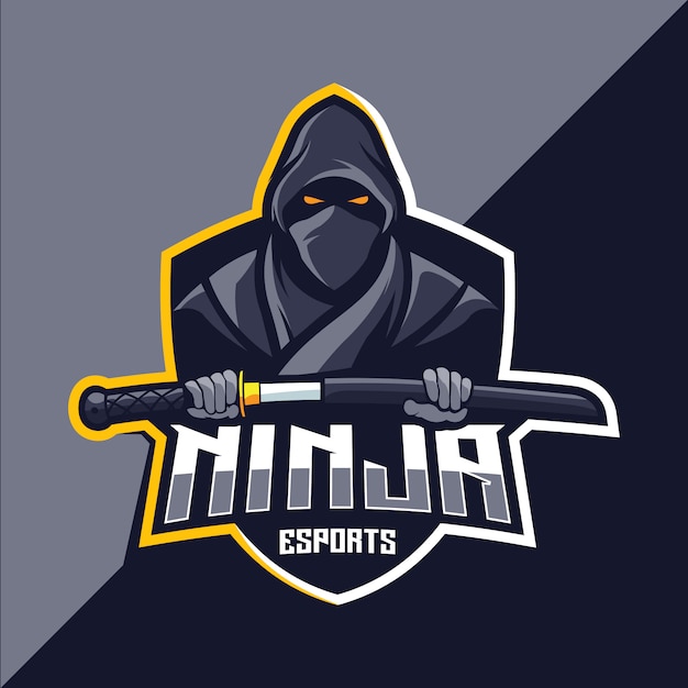 Diseño de logotipo de esport de mascota ninja