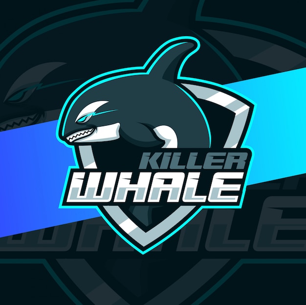 Diseño de logotipo de esport de la mascota de la orca