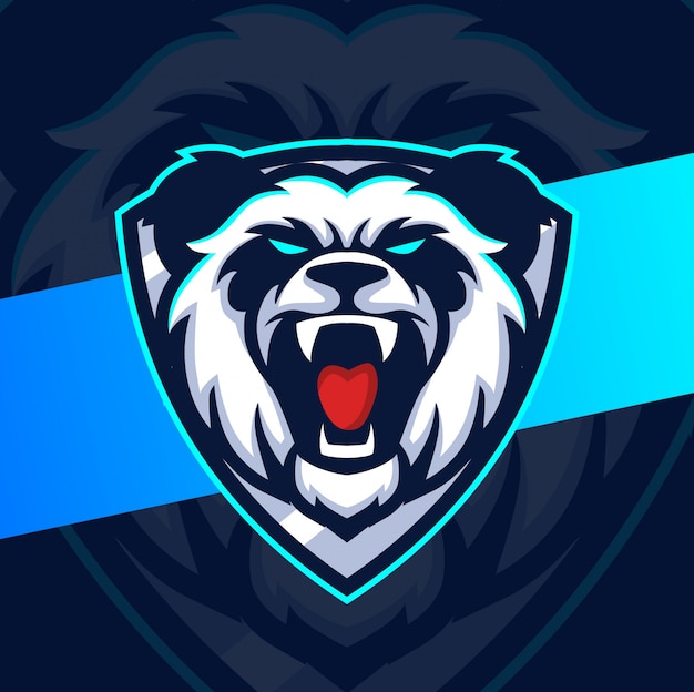 Diseño de logotipo de esport de mascota panda loco