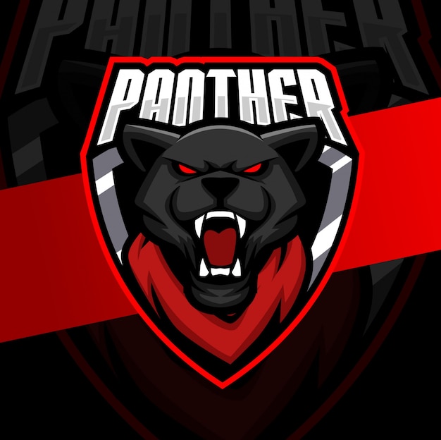 Vector diseño de logotipo de esport de mascota de pantera negra