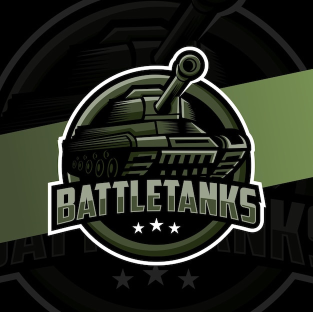 Diseño de logotipo de esport de mascota de tanque de batalla