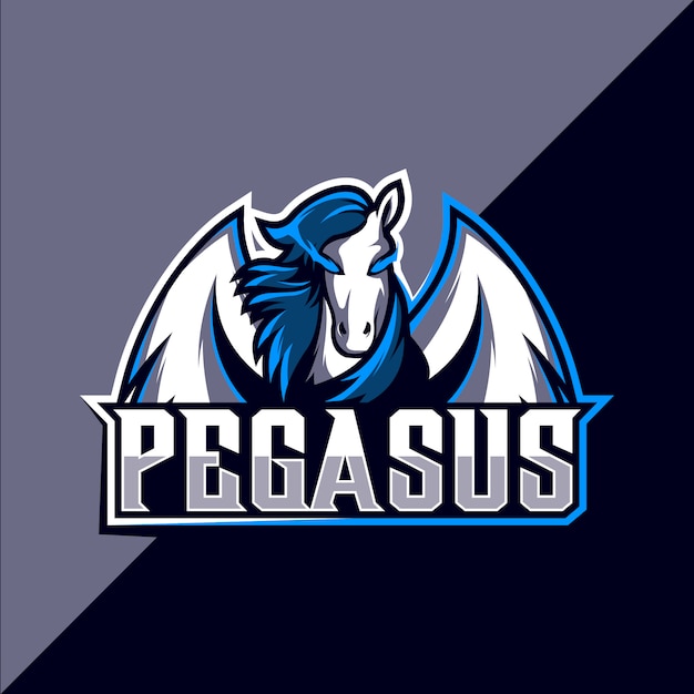 Diseño de logotipo de esports mascota de Pegasus
