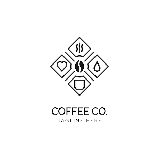 Diseño de logotipo de esquina de café con concepto moderno y vintage