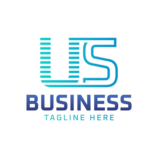 Diseño de logotipo de los Estados Unidos Letra moderna elegante Logotipo de Estados Unidos para negocios
