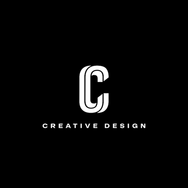 Diseño del logotipo de estilo 3D Minimal C