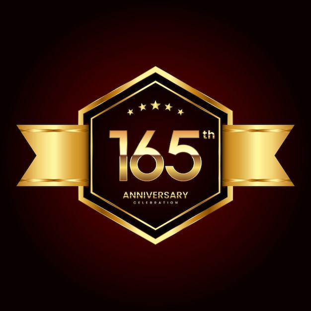 Diseño de logotipo con estilo de emblema para el 165 aniversario.