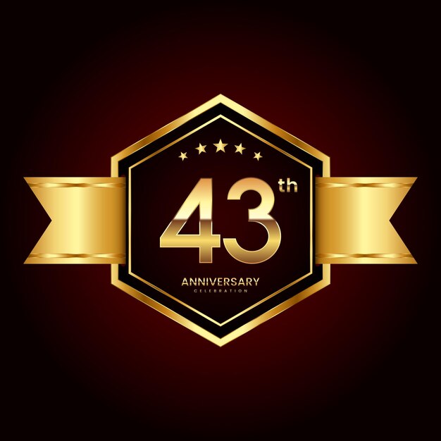 Diseño de logotipo con estilo de emblema para el 43 aniversario.