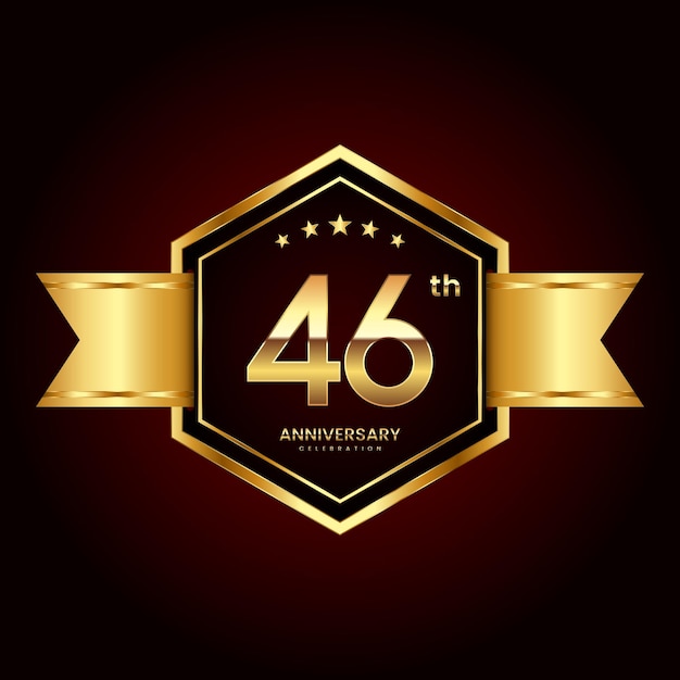 Diseño de logotipo con estilo de emblema para el 46 aniversario.