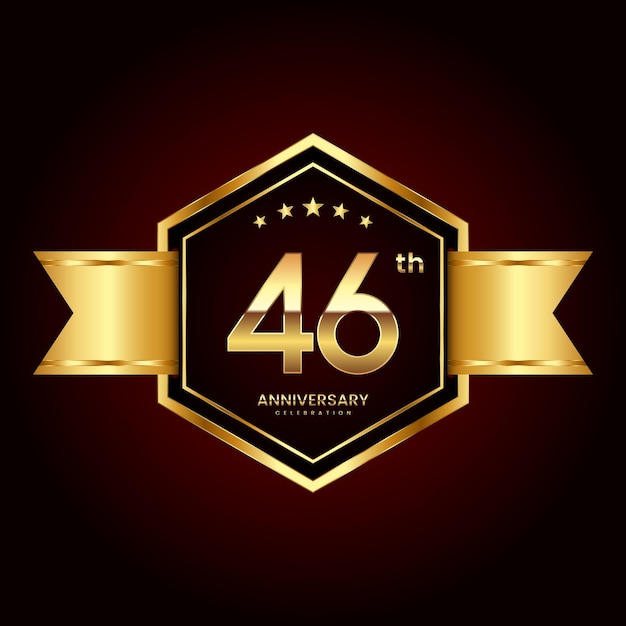 Vector diseño de logotipo con estilo de emblema para el 46 aniversario.