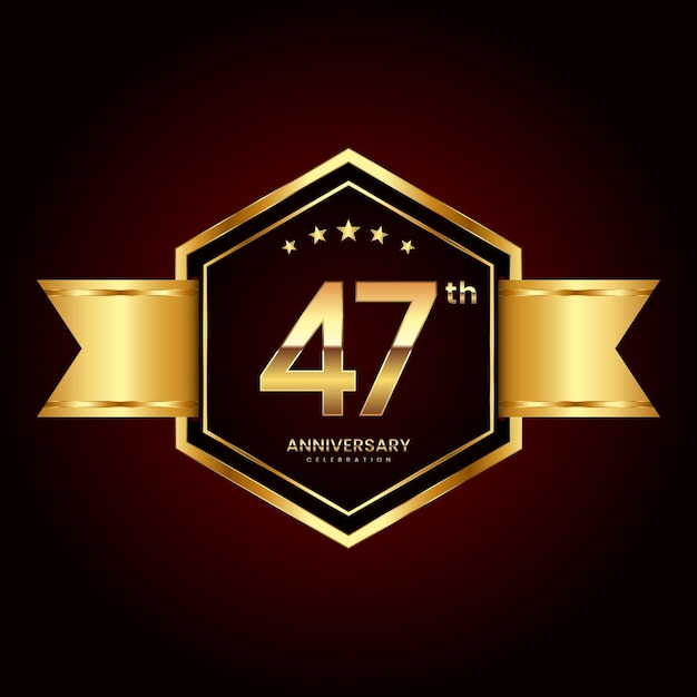 Diseño de logotipo con estilo de emblema para el 47 aniversario.