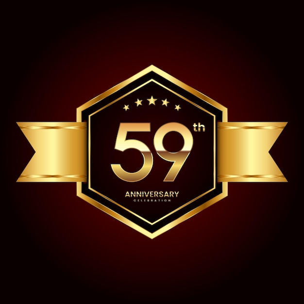 Diseño de logotipo con estilo de emblema para el 59 aniversario.