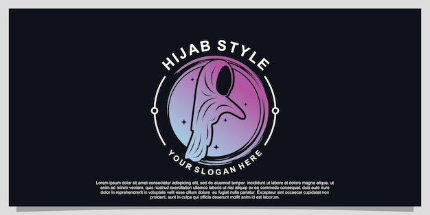Diseño de logotipo estilo hijab para hijab o bufanda fashion muslimah con concepto único vector premium parte 2