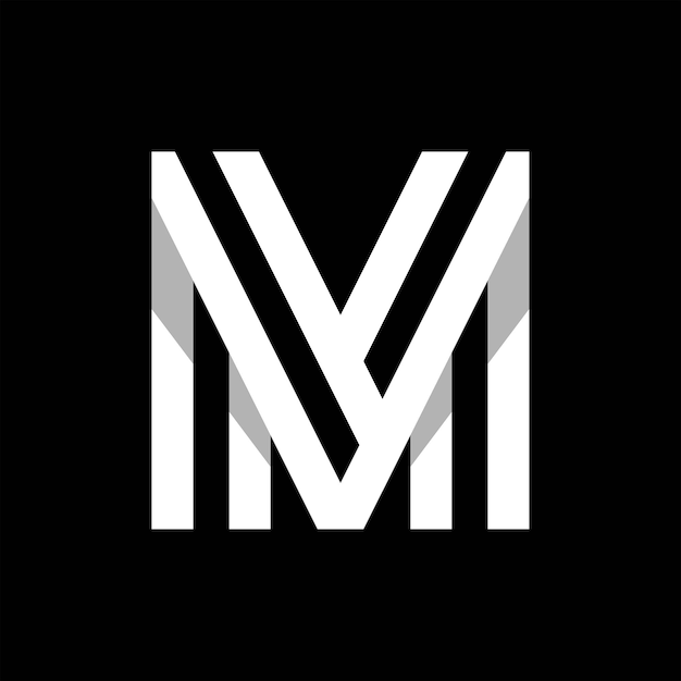 diseño de logotipo de estilo de línea inicial de la letra m