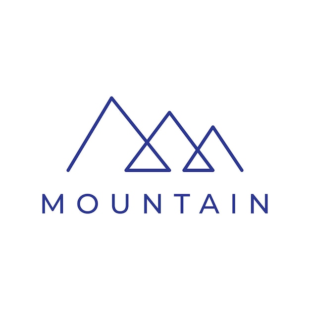 en el diseño del logotipo de estilo monolín de montaña