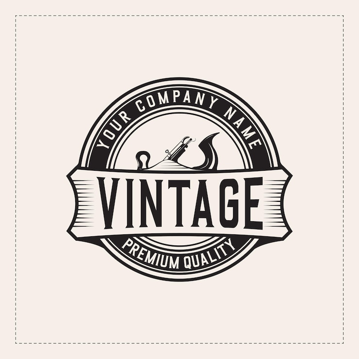Diseño de logotipo de estilo retro vintage carpintero de carpintería
