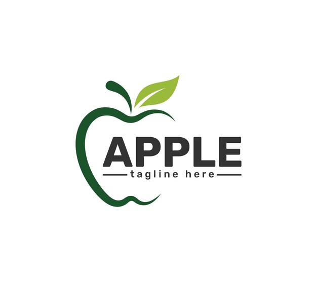 Diseño de logotipo de estilo de texto de Apple sobre fondo blanco Ilustración vectorial