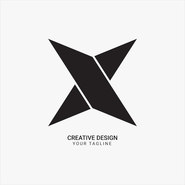 Diseño de logotipo de estilo único de marca moderna con letra plana negra y en negrita creativa XS o SX o X