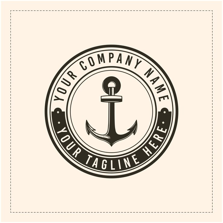 Diseño de logotipo de estilo vintage retro de ancla clásica