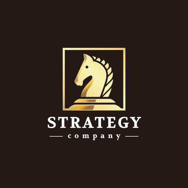 Diseño del logotipo de la estrategia golden horse