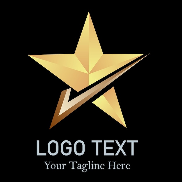 Diseño de logotipo de estrella en 3D gráficos vectoriales