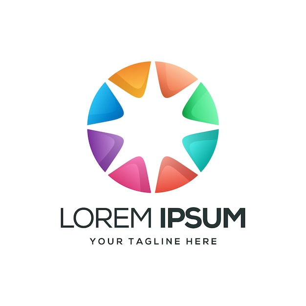 Diseño de logotipo estrella circular listo para usar