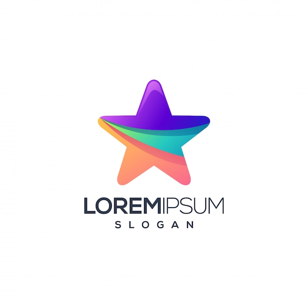 Diseño de logotipo estrella colorida