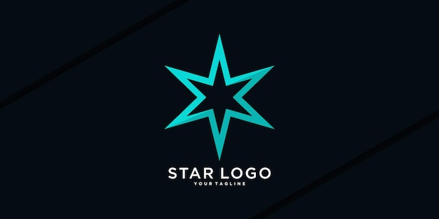 Diseño del logotipo de la estrella con forma moderna Premium Vector