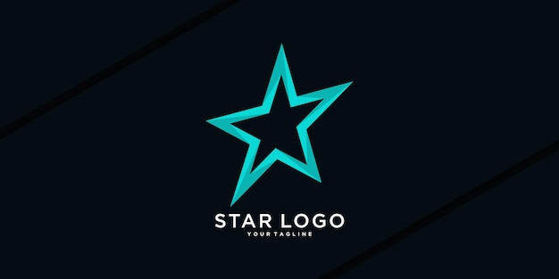 Diseño del logotipo de la estrella con forma moderna Premium Vector