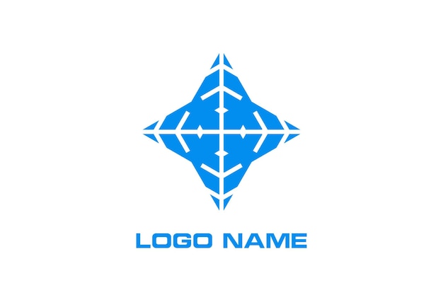 Diseño de logotipo de estrella moderno Diseño de logotipo abstracto con color azul