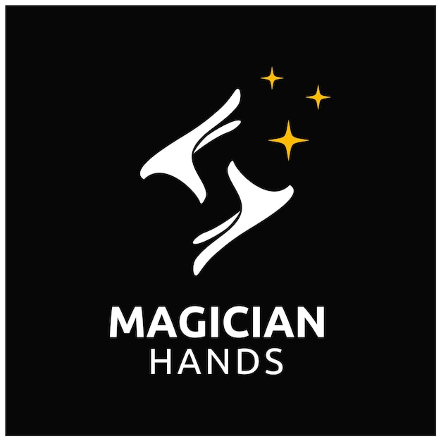 Diseño de logotipo de estrellas de guante de mano de mago simple