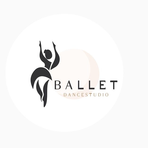 Diseño del logotipo del estudio de ballet Silueta de una niña Ilustración de figuras abstractas de la clase de baile