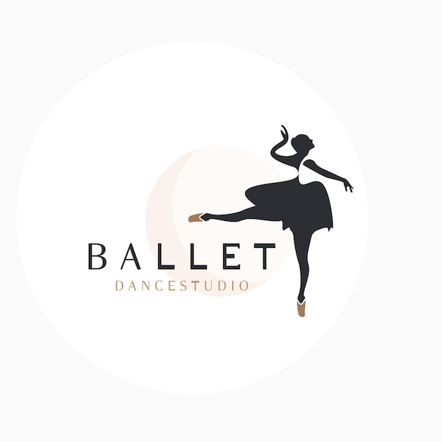 Diseño del logotipo del estudio de ballet Silueta de una niña Ilustración de figuras abstractas de la clase de baile
